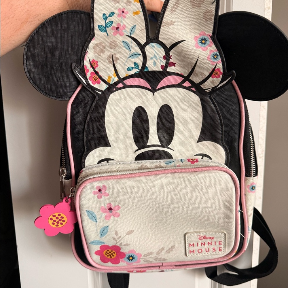 Disney Minnie Mouse Kids Floral Mini Backpack - Pink & White